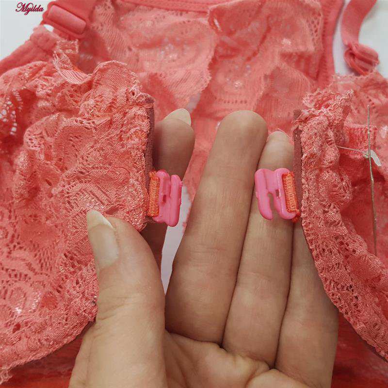 سوتین فنردار زنانه رنگ گلبهی مدل جلو بازشو گلستان ماییلدا کد 5363