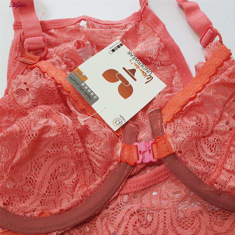 سوتین فنردار زنانه رنگ گلبهی مدل جلو بازشو گلستان ماییلدا کد 5363