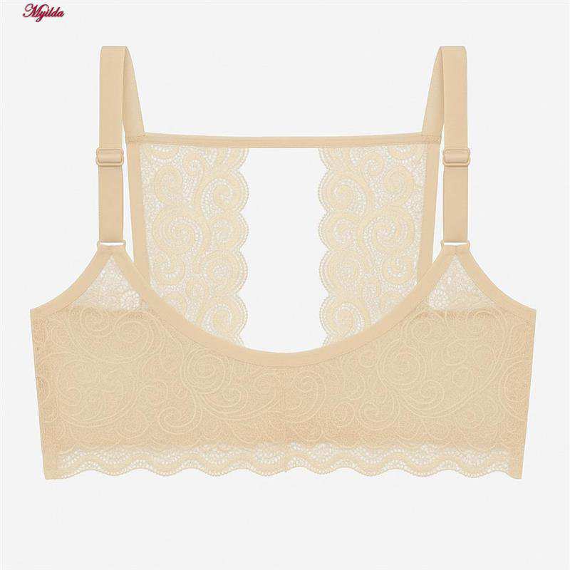 سوتین فنردار زنانه رنگ کرم مدل جلو بازشو گلستان ماییلدا کد 5363