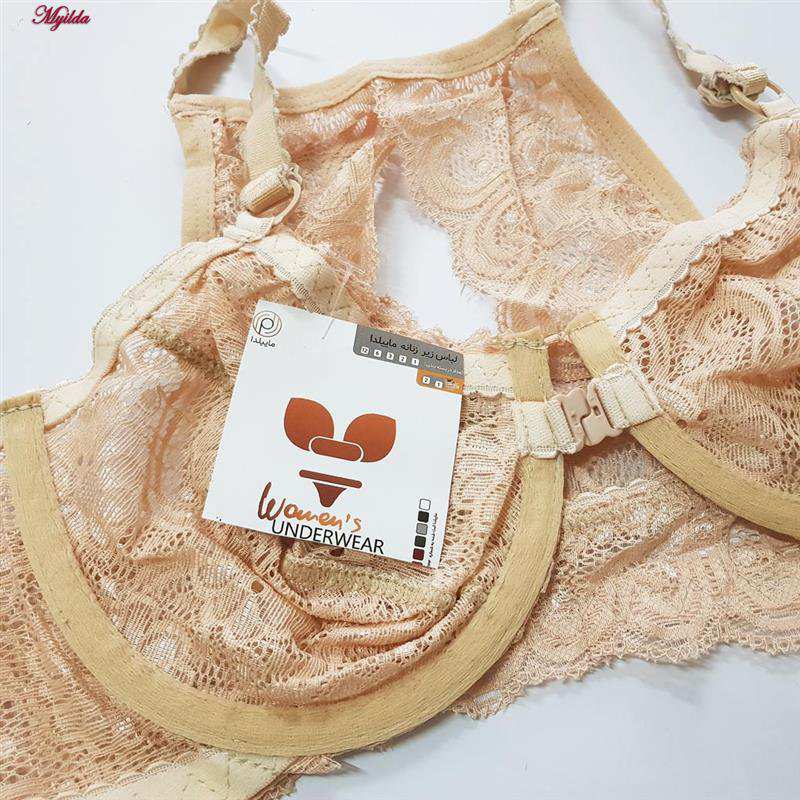 سوتین فنردار زنانه رنگ کرم مدل جلو بازشو گلستان ماییلدا کد 5363