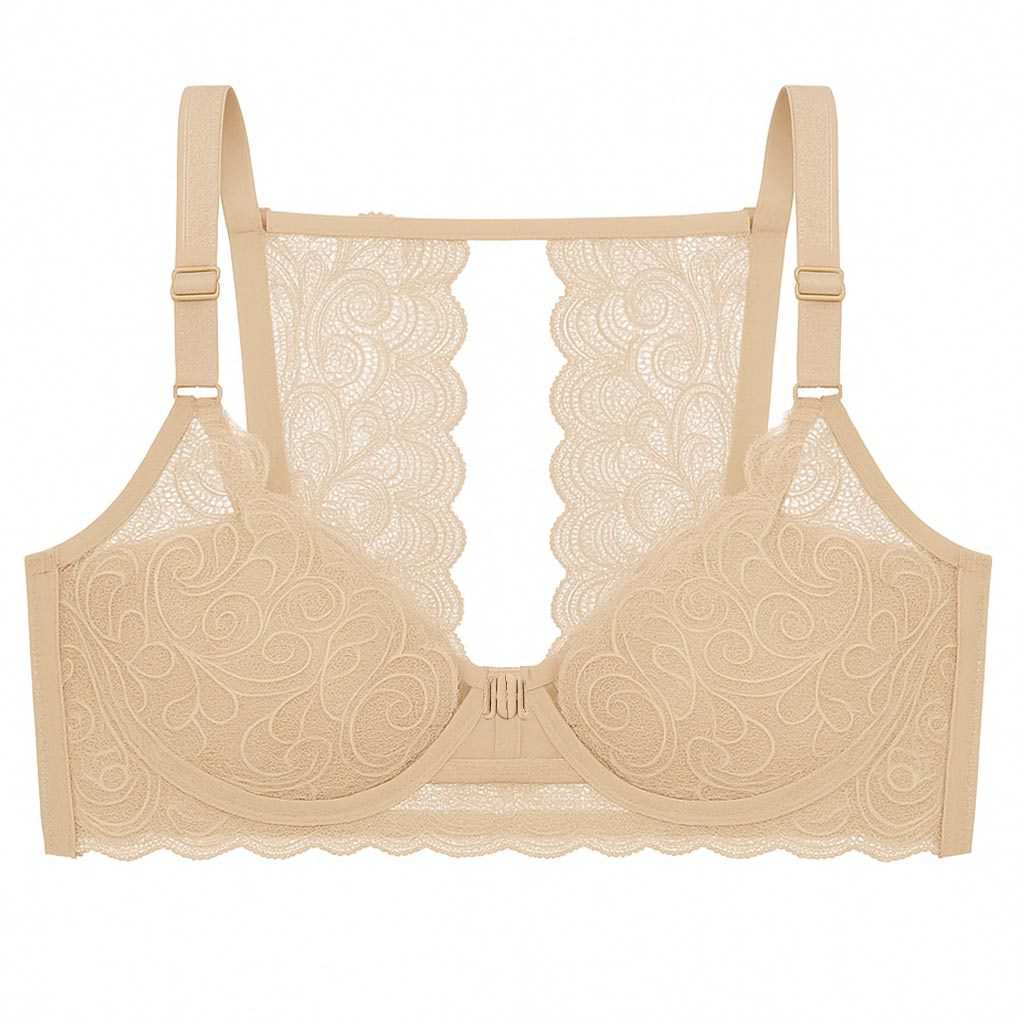 سوتین فنردار زنانه رنگ کرم مدل جلو بازشو گلستان ماییلدا کد 5363