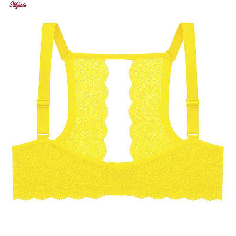 سوتین فنردار زنانه رنگ زرد مدل جلو بازشو گلستان ماییلدا کد 5363