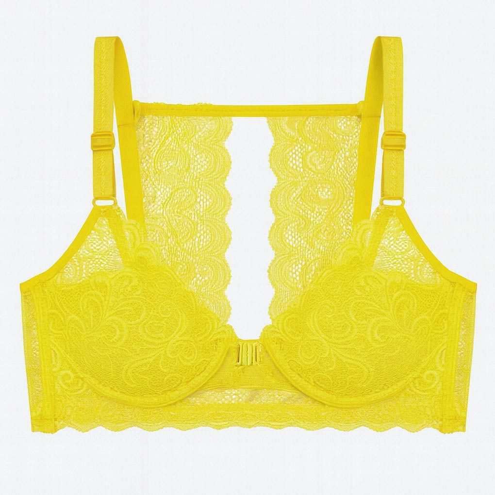 سوتین فنردار زنانه رنگ زرد مدل جلو بازشو گلستان ماییلدا کد 5363