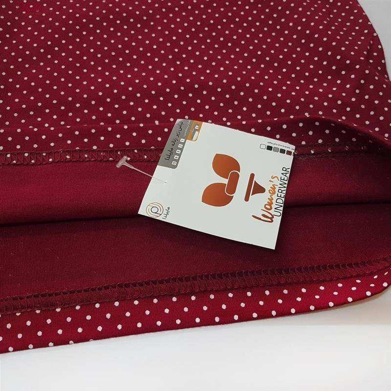 تاپ راحتی زنانه رنگ زرشکی خال خال ماییلدا مدل 5328-4