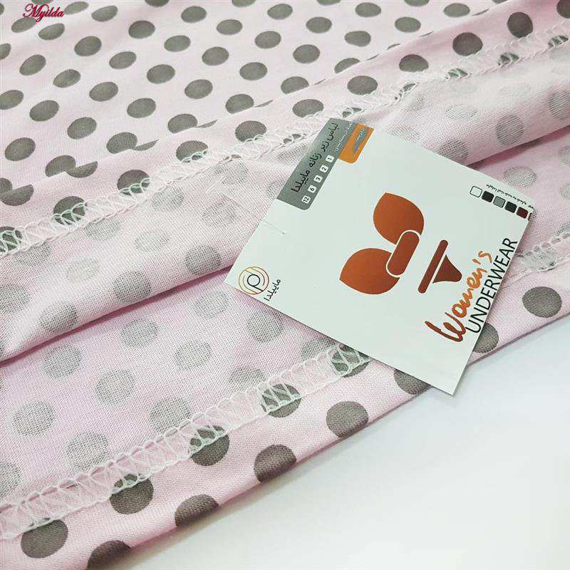 تاپ راحتی زنانه رنگ صورتی خال خال ماییلدا مدل 5328-4