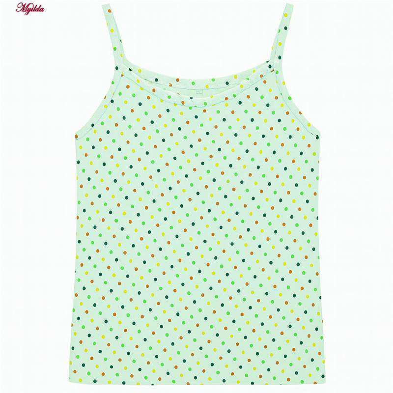 تاپ راحتی زنانه رنگ سبز خال خال ماییلدا مدل 5328-4