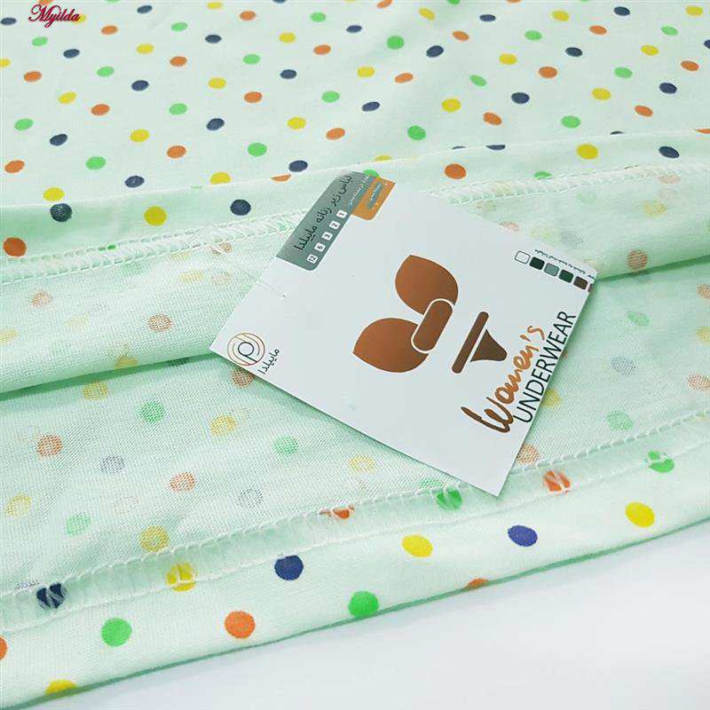 تاپ راحتی زنانه رنگ سبز خال خال ماییلدا مدل 5328-4