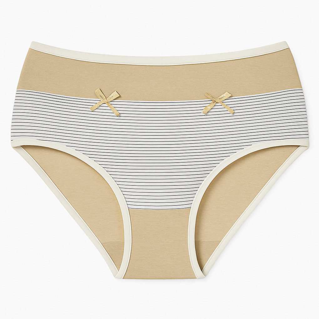 شورت زنانه مدل راه راه رنگ کرم کد 5408-Y97 ماییلدا