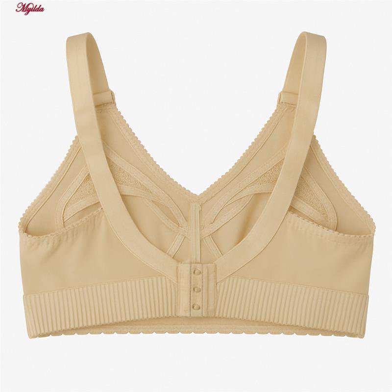 سوتین بدون فنر مدل ارکیده کش پهن رنگ کرم ماییلدا کد 5413