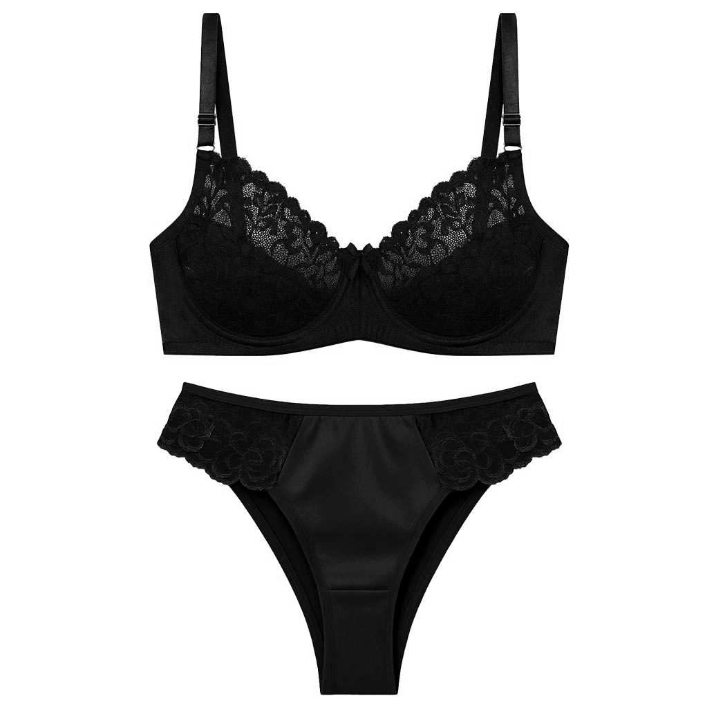 ست شورت و سوتین زنانهرنگ مشکی مدل فنردار بی یو تی کد 5401 ماییلدا