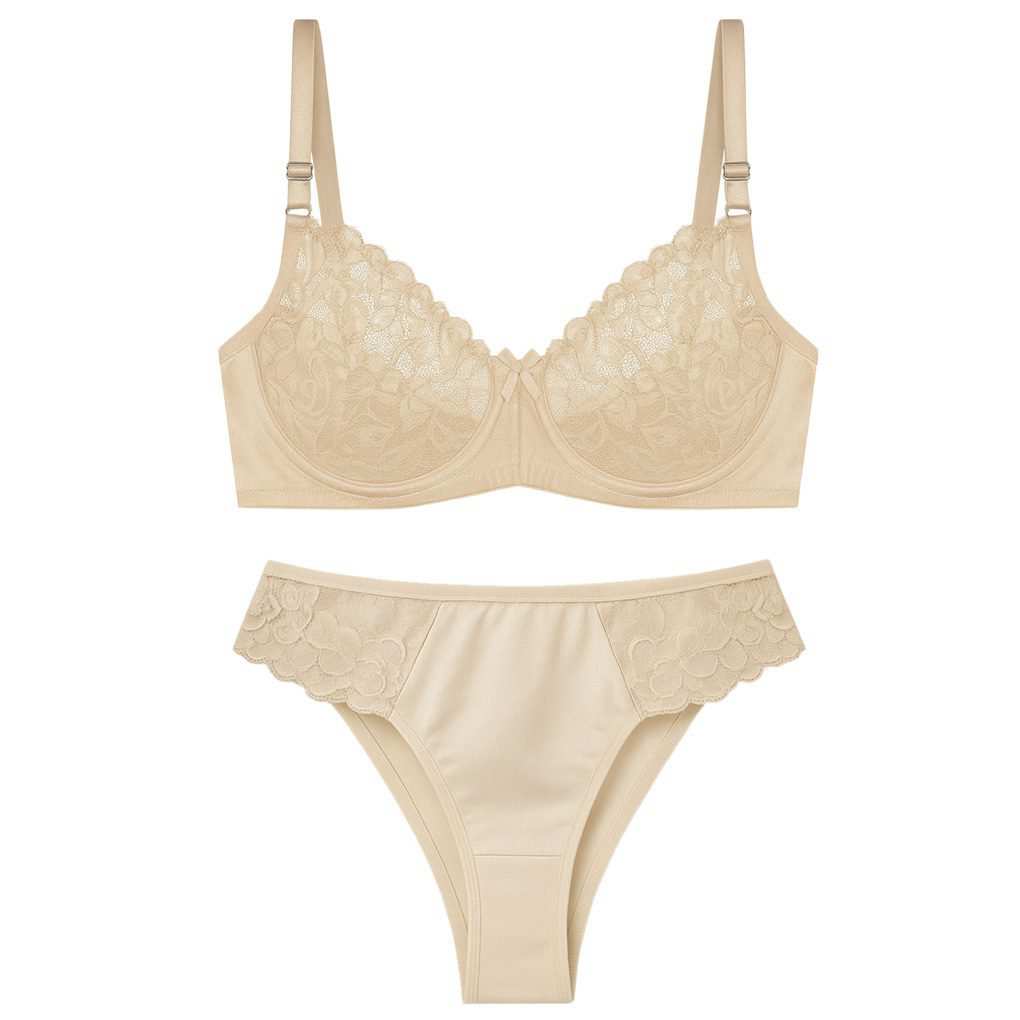 ست شورت و سوتین زنانه رنگ کرم مدل فنردار بی یو تی کد 5401 ماییلدا
