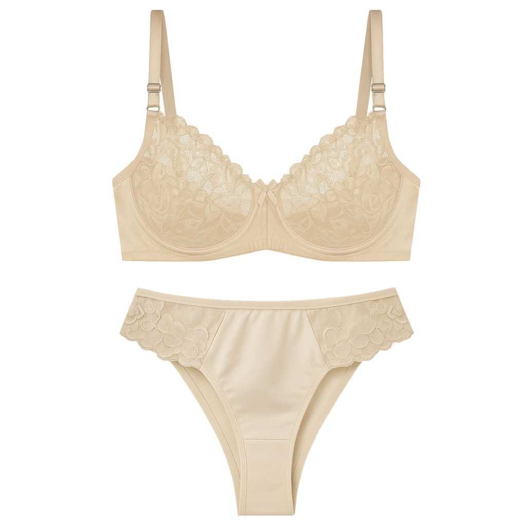 ست شورت و سوتین زنانه رنگ کرم مدل فنردار بی یو تی کد 5401 ماییلدا