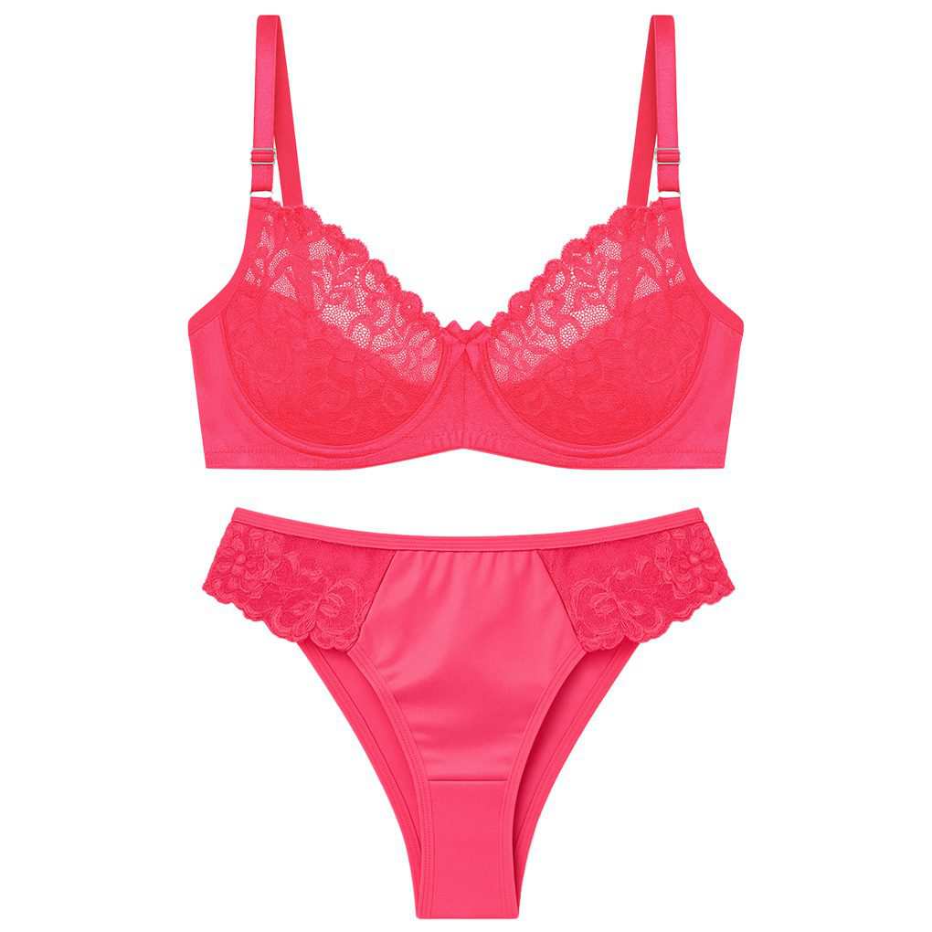 ست شورت و سوتین زنانه رنگ صورتی جیغ مدل فنردار بی یو تی کد 5401 ماییلدا