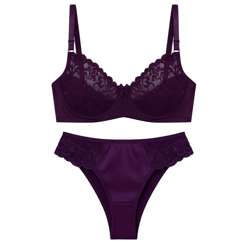 ست شورت و سوتین زنانه رنگ بنفش مدل فنردار بی یو تی کد 5401 ماییلدا