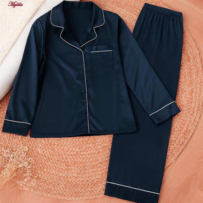 لباس خواب زنانه رنگ آبی مدل 5377 ماییلدا