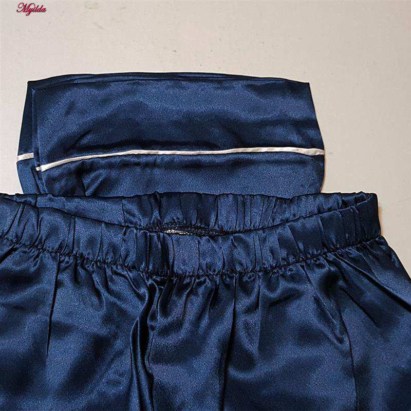 لباس خواب زنانه رنگ آبی مدل 5377 ماییلدا