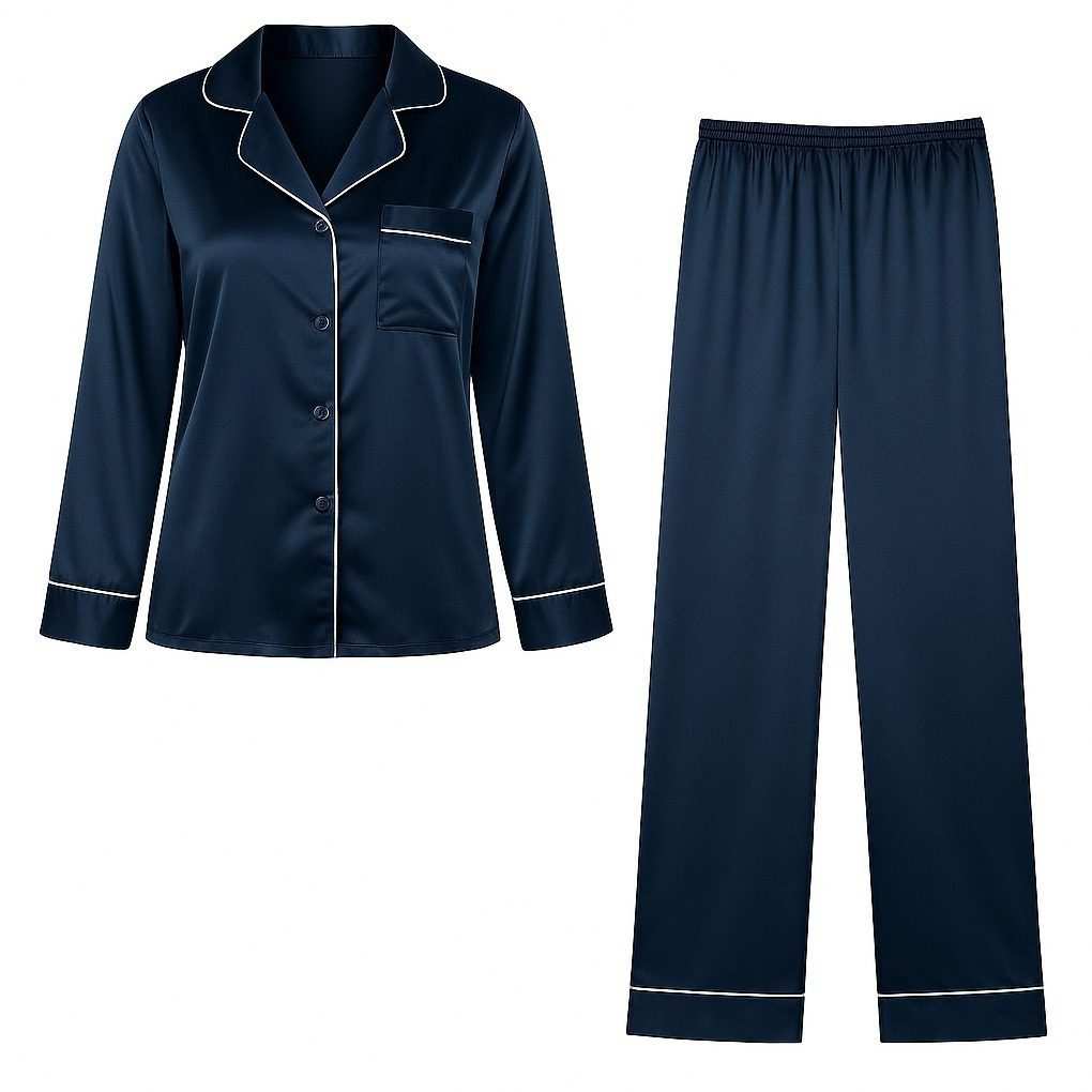 لباس خواب زنانه رنگ آبی مدل 5377 ماییلدا