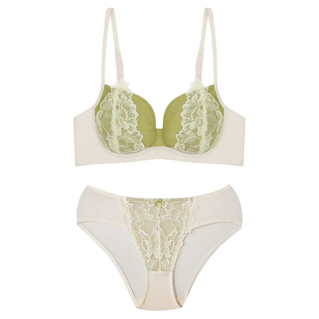 ست شورت و سوتین زنانه مدل بدون فنر رنگ سبز کد 5407-1313 ماییلدا