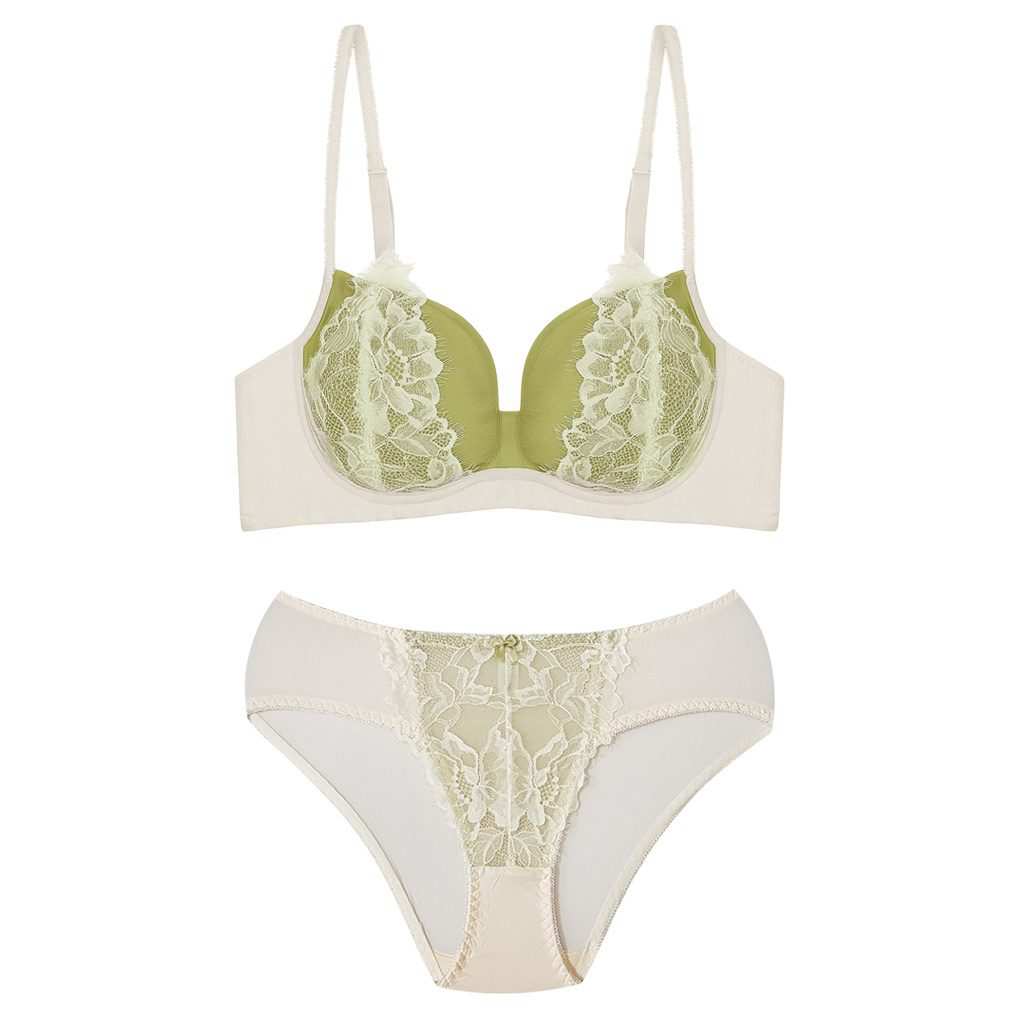 ست شورت و سوتین زنانه مدل بدون فنر رنگ سبز کد 5407-1313 ماییلدا