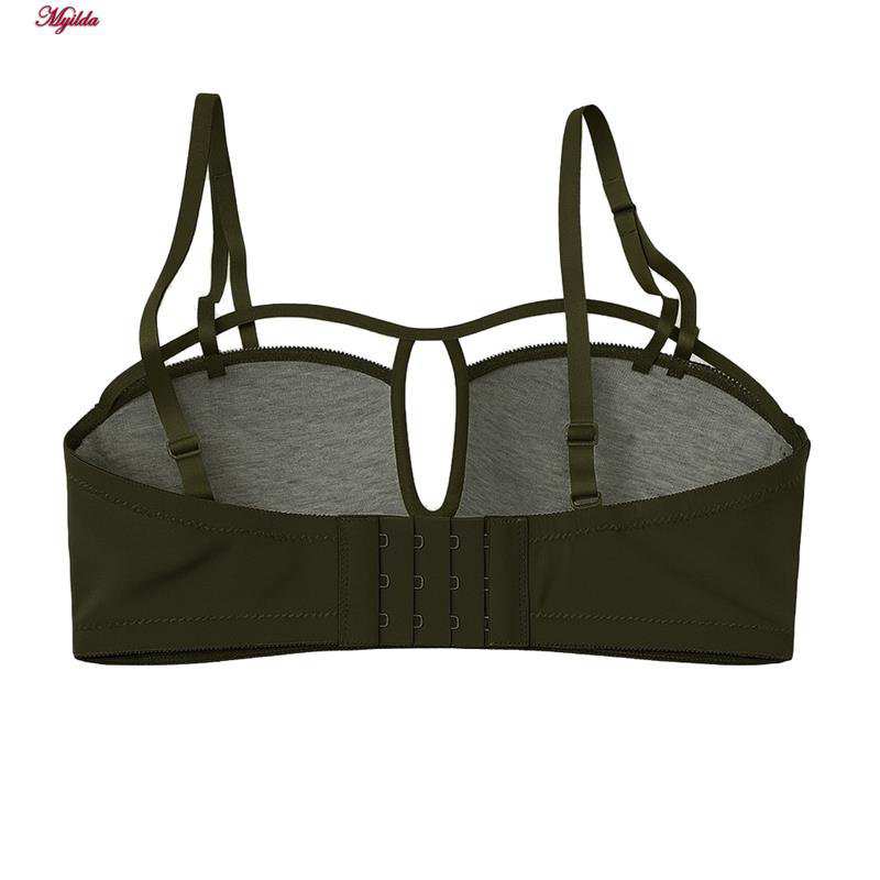 سوتین اسفنجی زنانه مدل بدون فنر رنگ سبز 5405-3513 ماییلدا