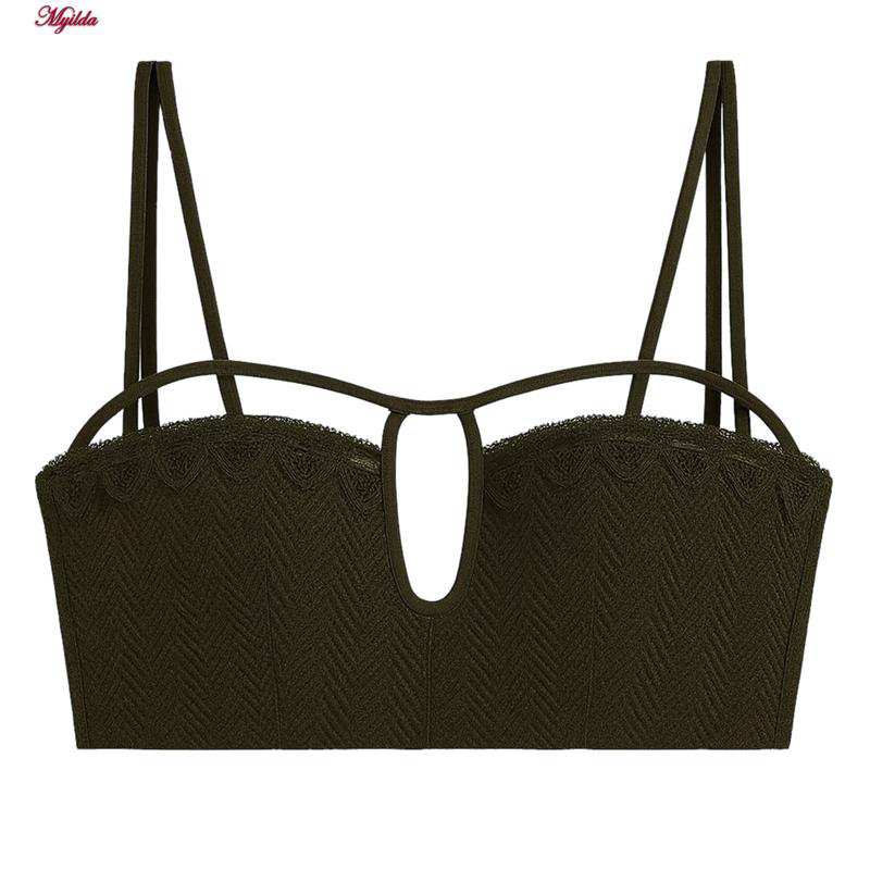 سوتین اسفنجی زنانه مدل بدون فنر رنگ سبز 5405-3513 ماییلدا