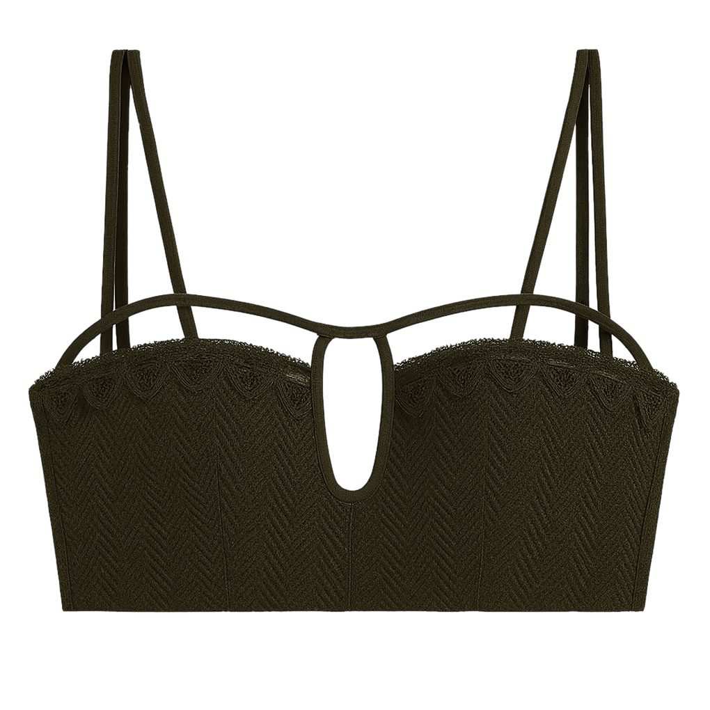 سوتین اسفنجی زنانه مدل بدون فنر رنگ سبز 5405-3513 ماییلدا