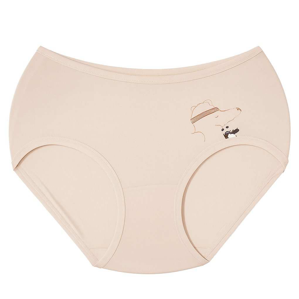 شورت زنانه خرسی رنگ کرم مدل 5403-6626 ماییلدا