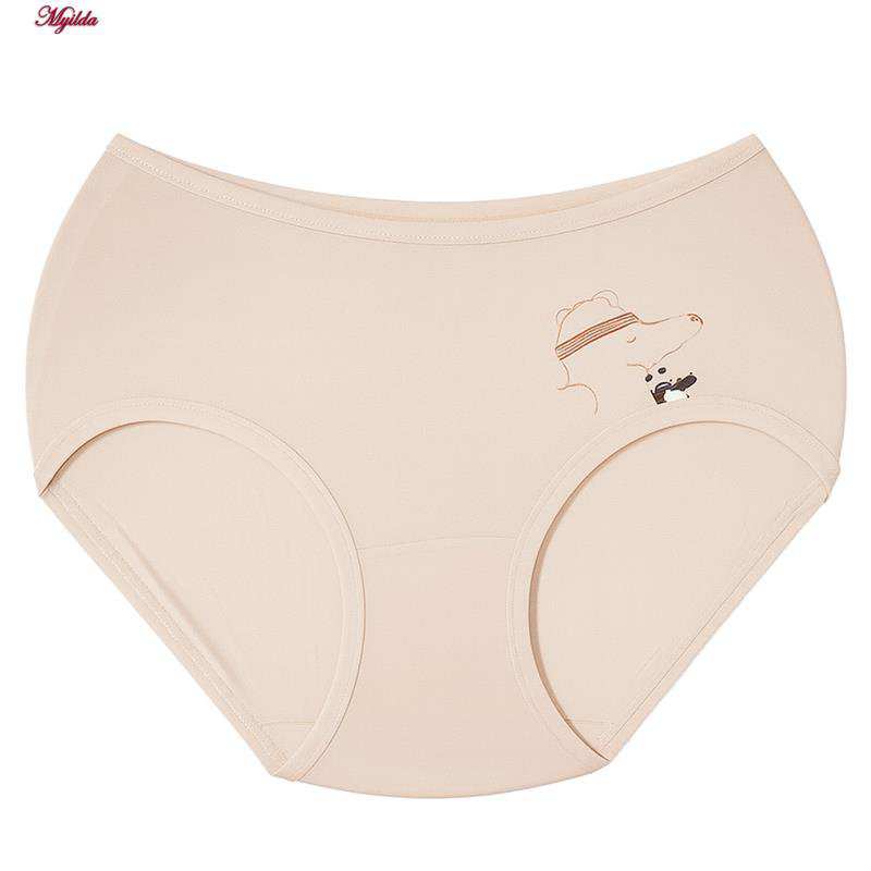 شورت زنانه خرسی رنگ کرم مدل 5403-6626 ماییلدا