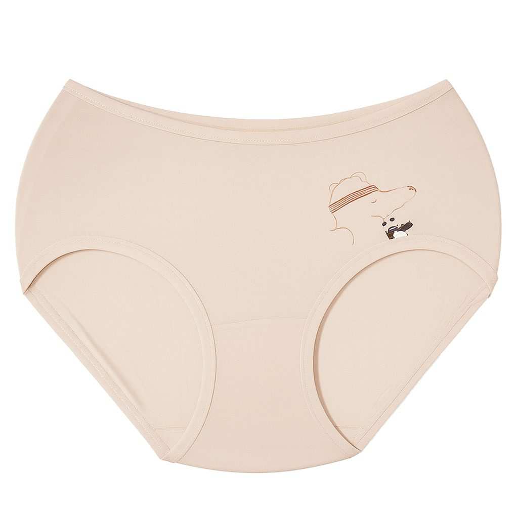 شورت زنانه خرسی رنگ کرم مدل 5403-6626 ماییلدا