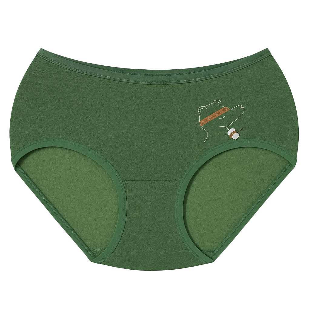 شورت زنانه خرسی رنگ سبز مدل 5403-6626 ماییلدا