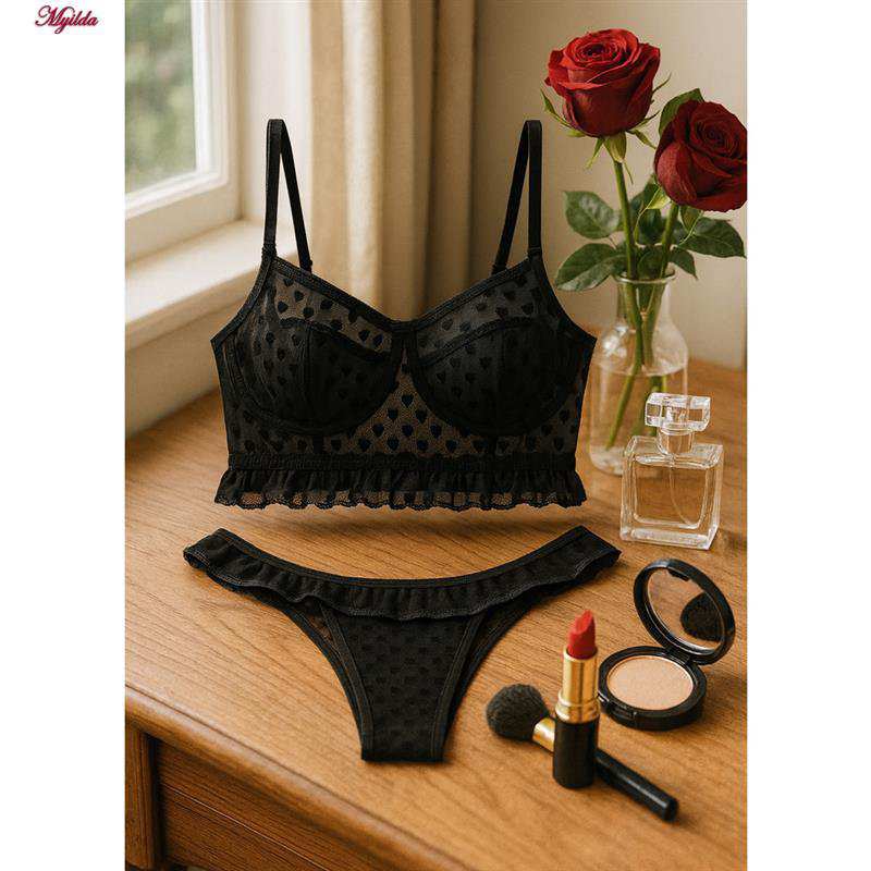 ست شورت و نیم تنه زنانه مدل فنردار رنگ مشکی ماییلدا کد 5432-606