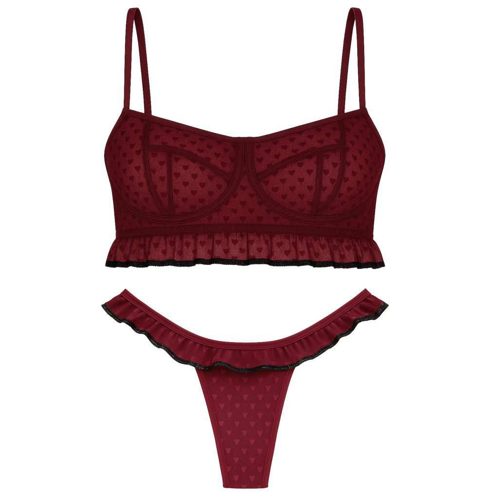 ست شورت و نیم تنه زنانه مدل فنردار رنگ قرمز ماییلدا کد 5432-606