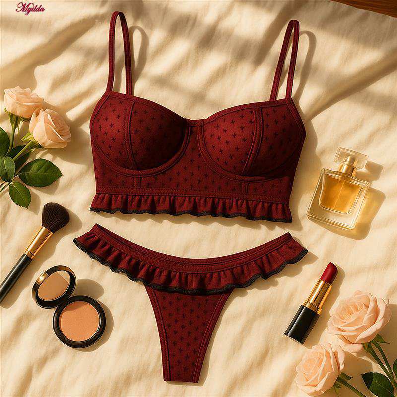 ست شورت و نیم تنه زنانه مدل فنردار رنگ قرمز ماییلدا کد 5432-606