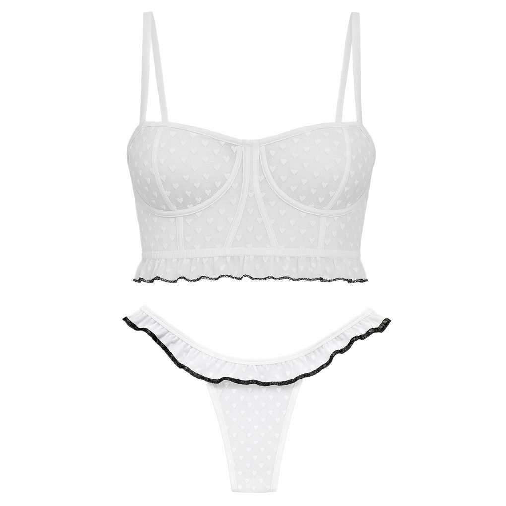 ست شورت و نیم تنه زنانه مدل فنردار رنگ  سفید ماییلدا کد 5432-606