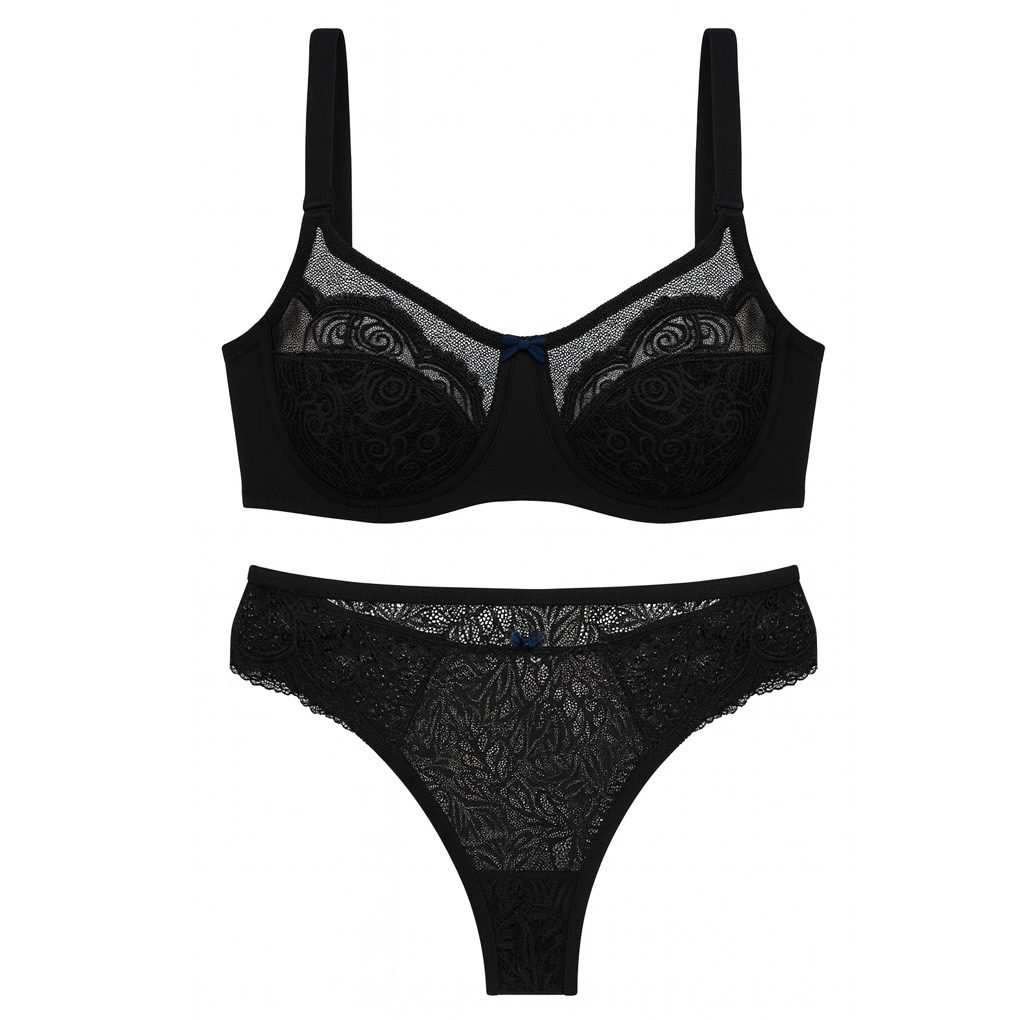 ست شورت و سوتین زنانه مدل فنردار رنگ مشکی کارنا رز کد 5431 ماییلدا