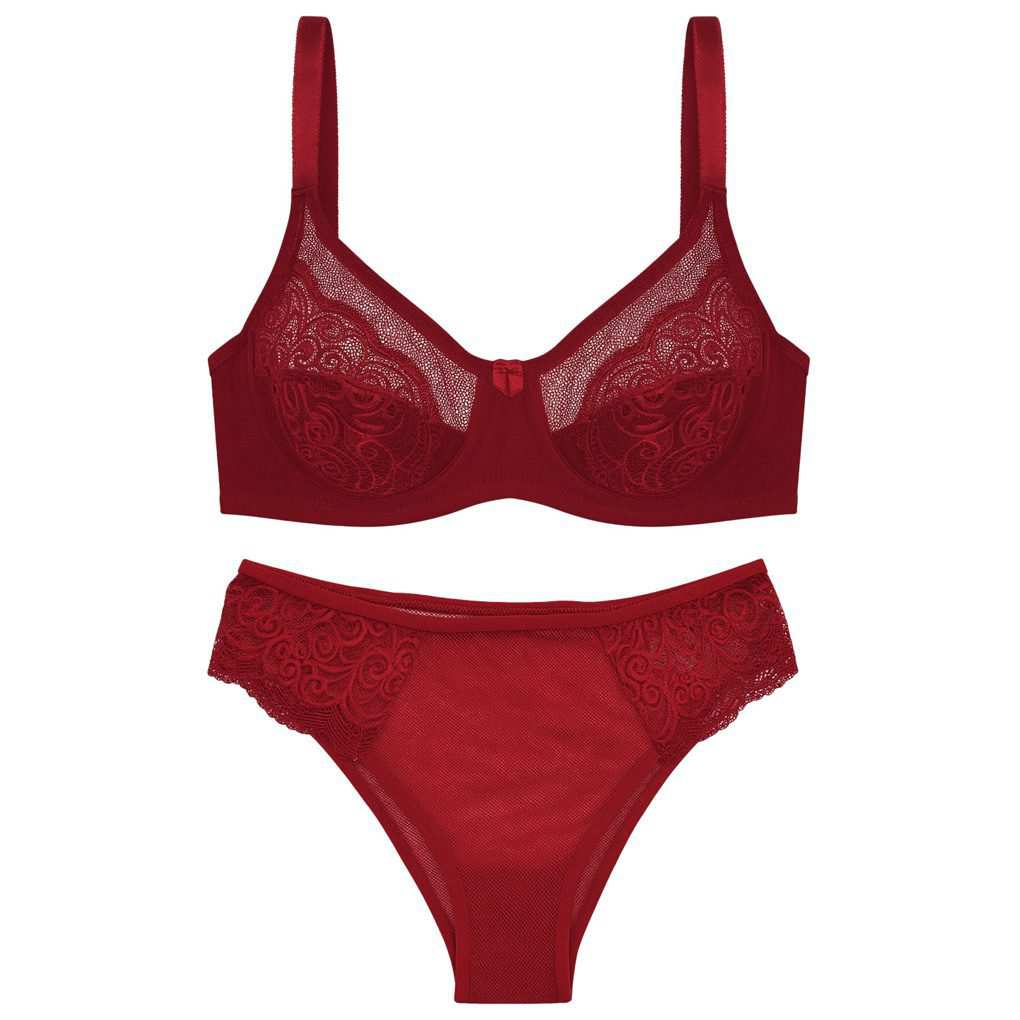 ست شورت و سوتین زنانه مدل فنردار رنگ قرمز کارنا رز کد 5431 ماییلدا
