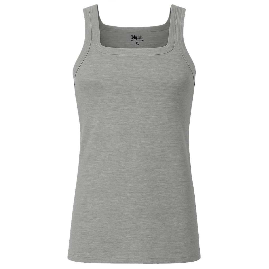 زیرپوش رکابی یقه خشتی مردانه ماییلدا مدل پنبه ای ملانژ کد 4713