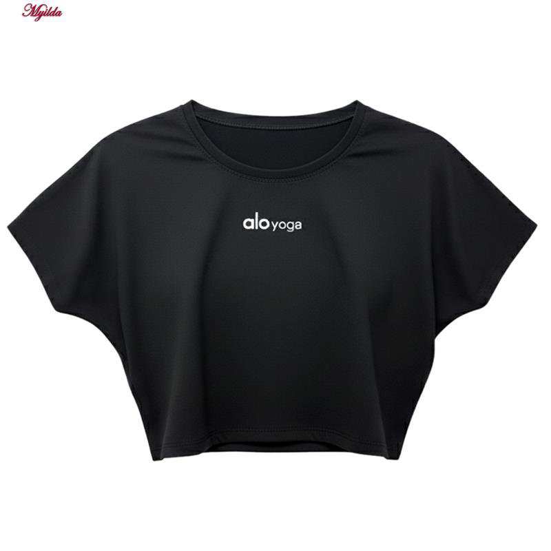 تی شرت زنانه ورزشی کراپ آستین کوتاه مدل 5488-577 ماییلدا