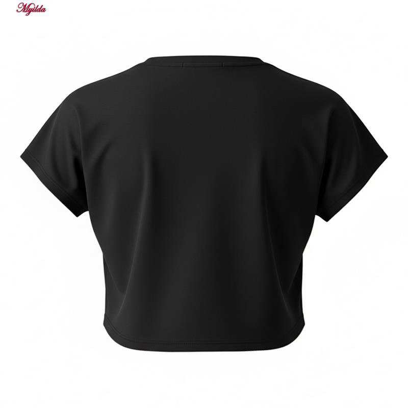 تی شرت زنانه ورزشی کراپ آستین کوتاه مدل 5488-577 ماییلدا