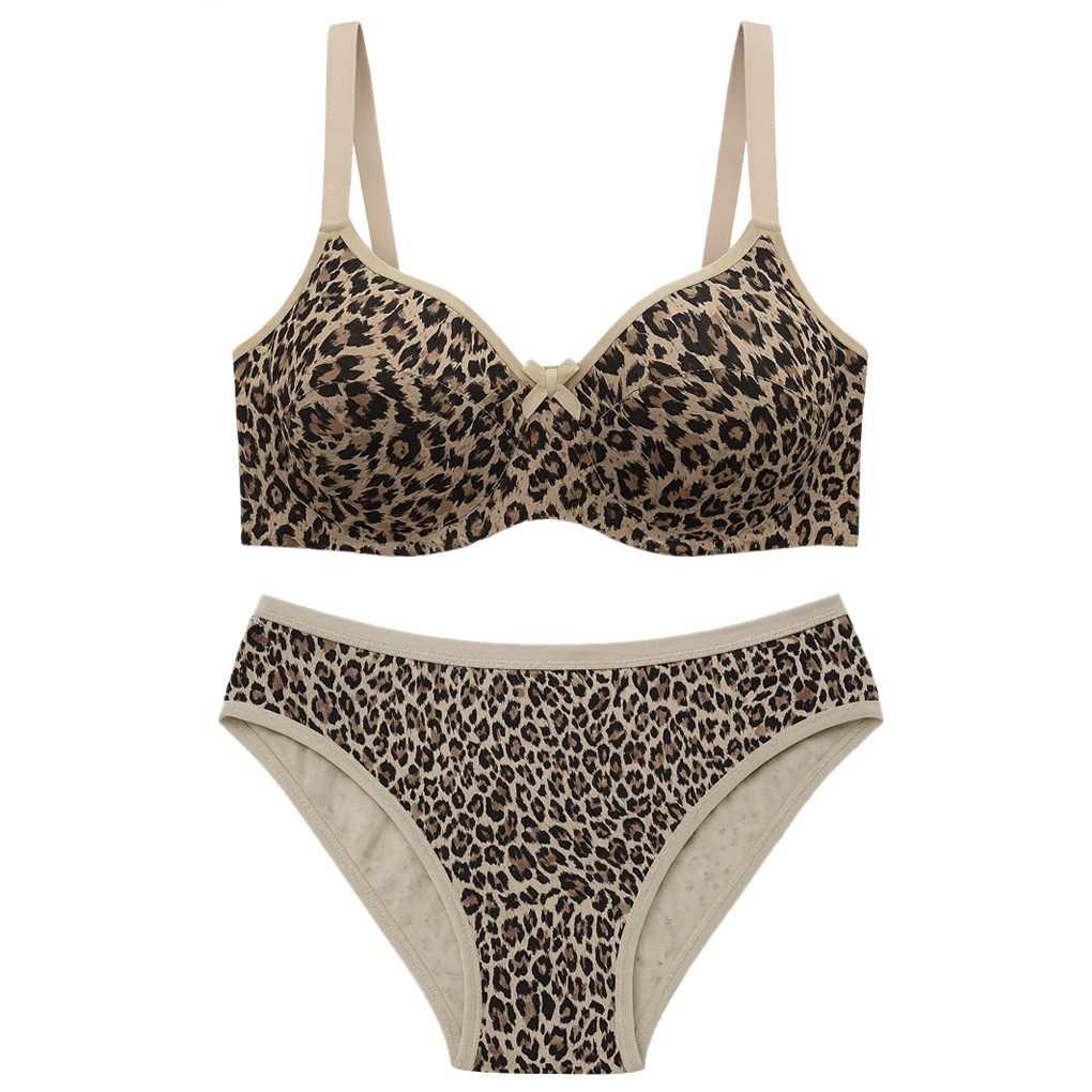 ست شورت و سوتین زنانه شارمین مدل پلنگی فنردار کد 5466-2065 ماییلدا