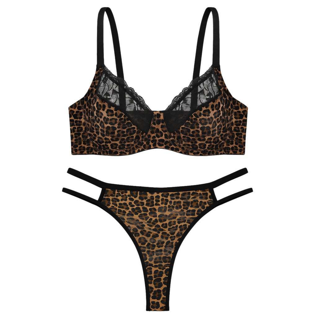 ست شورت و سوتین زنانه کارنا رز مدل فنردار پلنگی کد 5548 ماییلدا