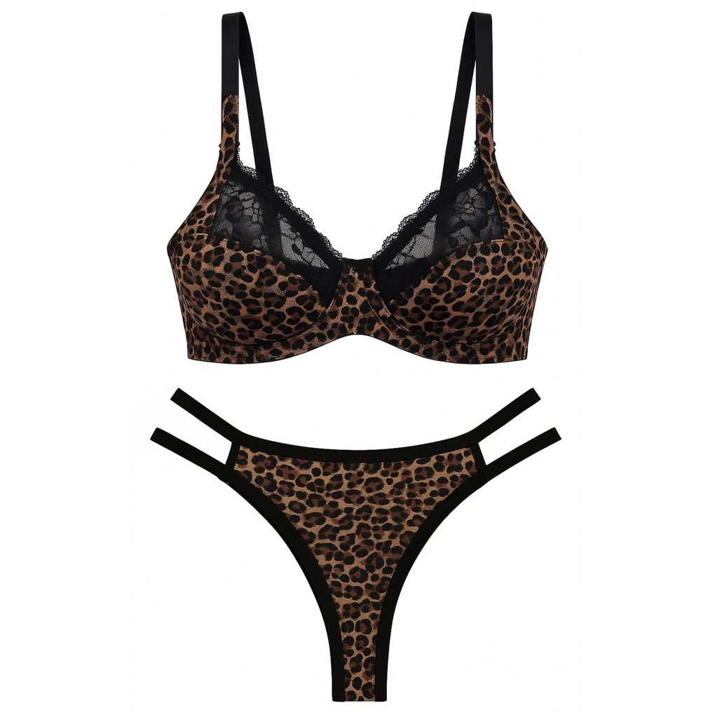 ست شورت و سوتین زنانه کارنا رز مدل فنردار پلنگی کد 5547 ماییلدا