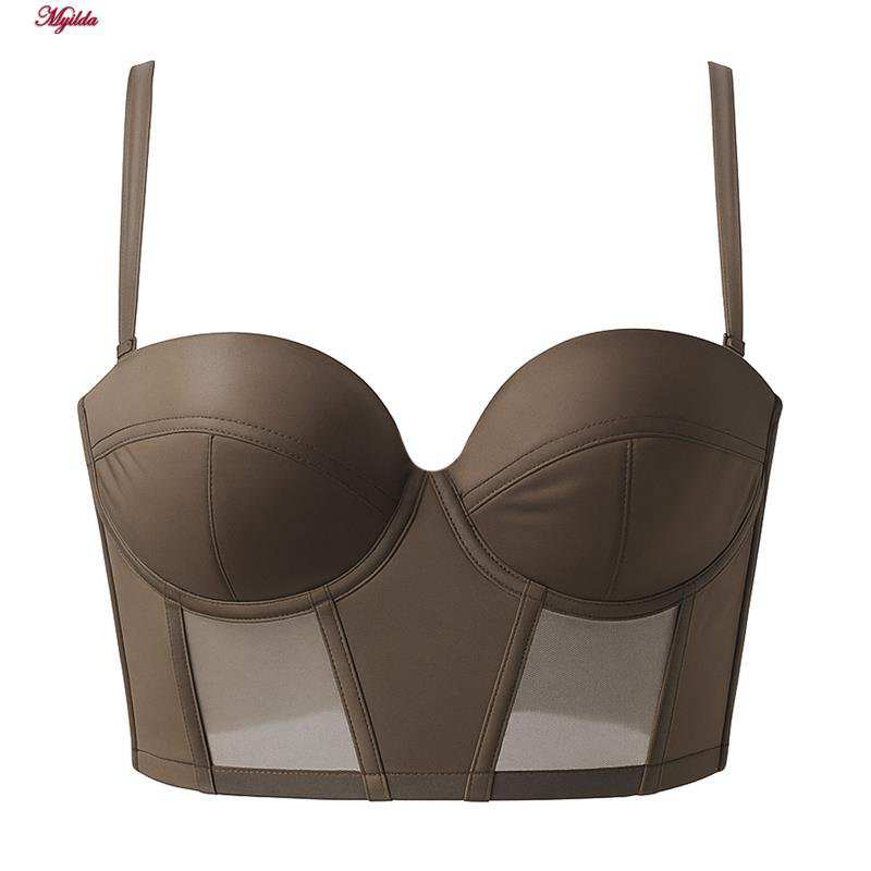 ست شورت و سوتین زنانه ماییلدا مدل لانگ لاین فنردار بند متحرک کد 5480-028