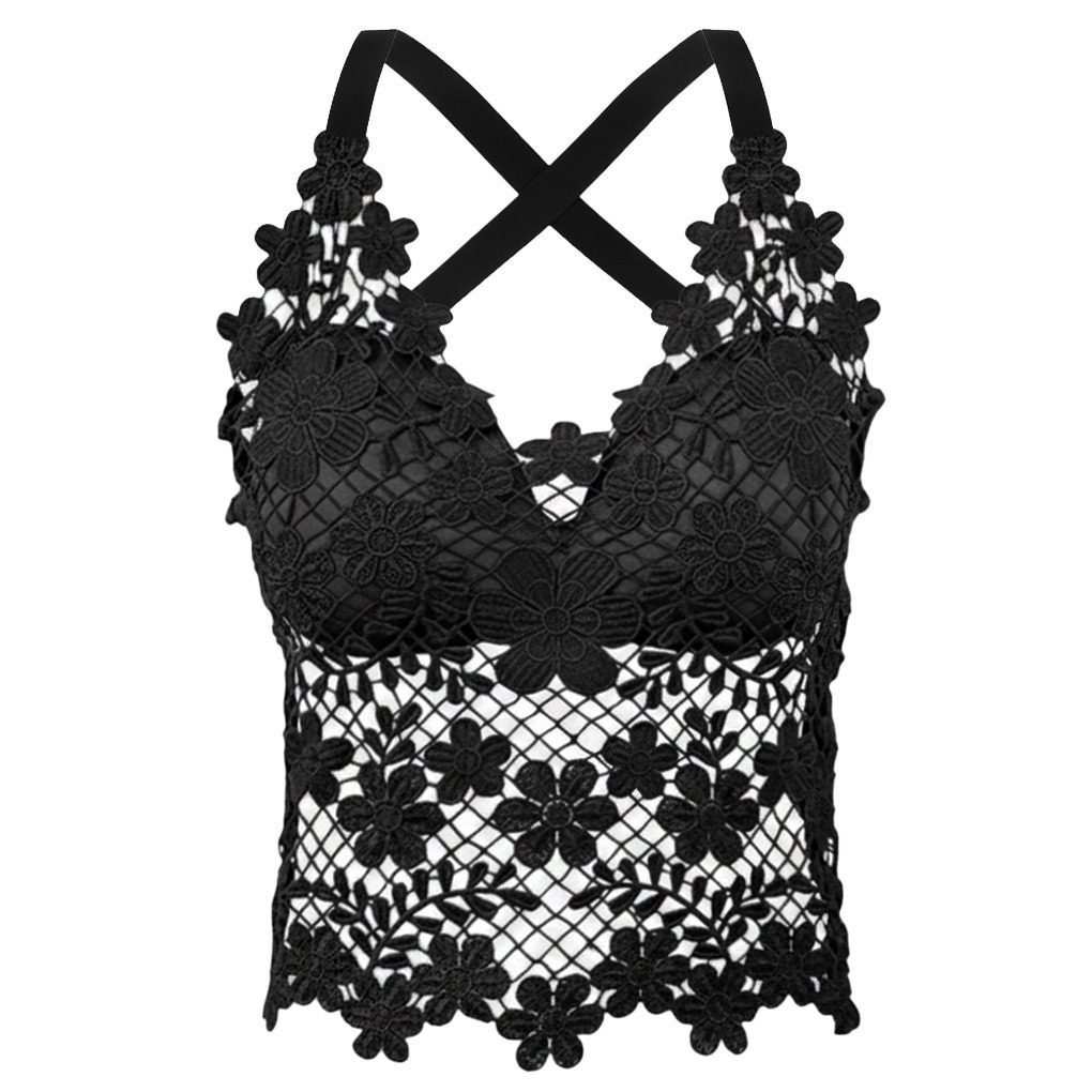 کراپ تاپ زنانه ماییلدا مدل گل گلی گیپوری کد 5474-1837