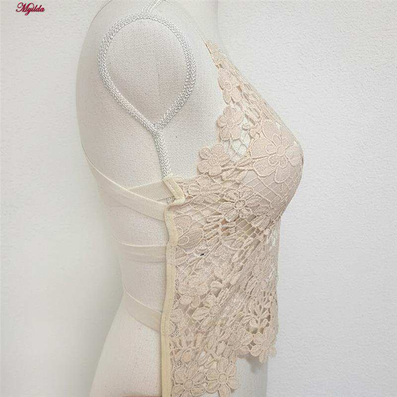 تاپ زنانه ماییلدا مدل گل گلی گیپوری کد 5474-1837