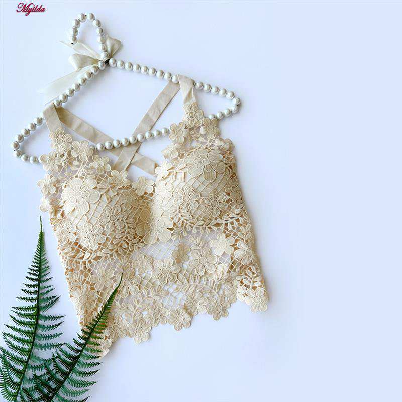 تاپ زنانه ماییلدا مدل گل گلی گیپوری کد 5474-1837