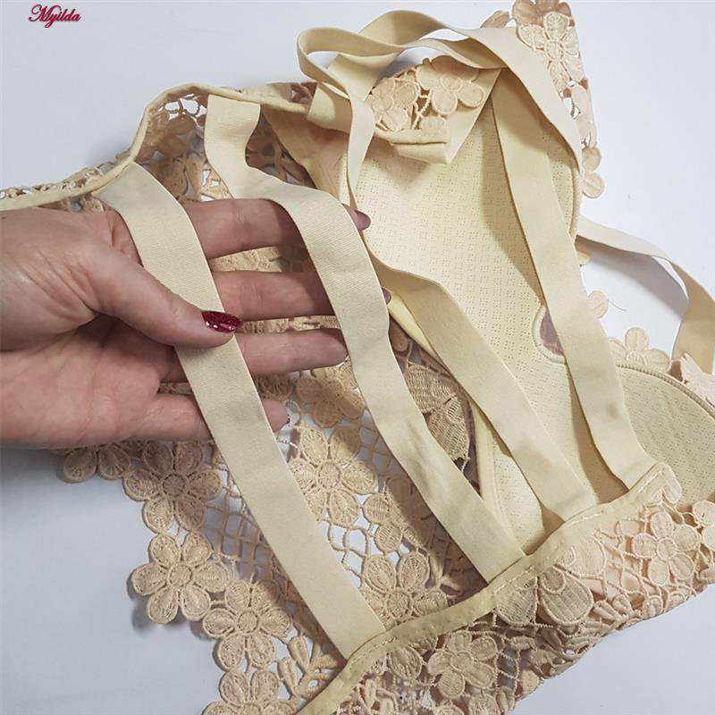 تاپ زنانه ماییلدا مدل گل گلی گیپوری کد 5474-1837