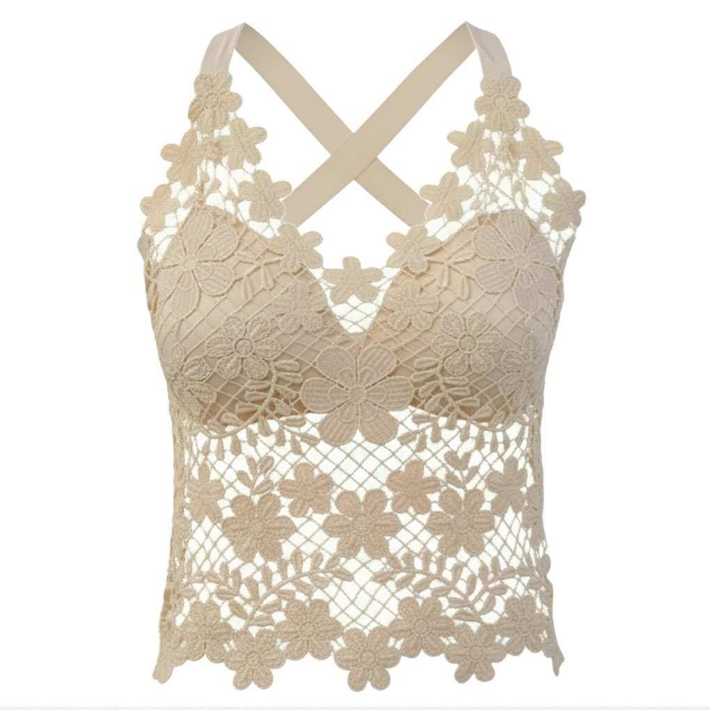 تاپ زنانه ماییلدا مدل گل گلی گیپوری کد 5474-1837