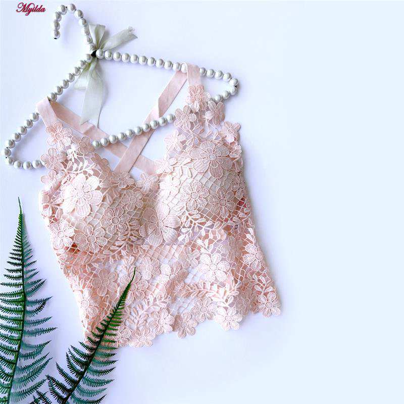 تاپ زنانه ماییلدا مدل گل گلی گیپوری کد 5474-1837