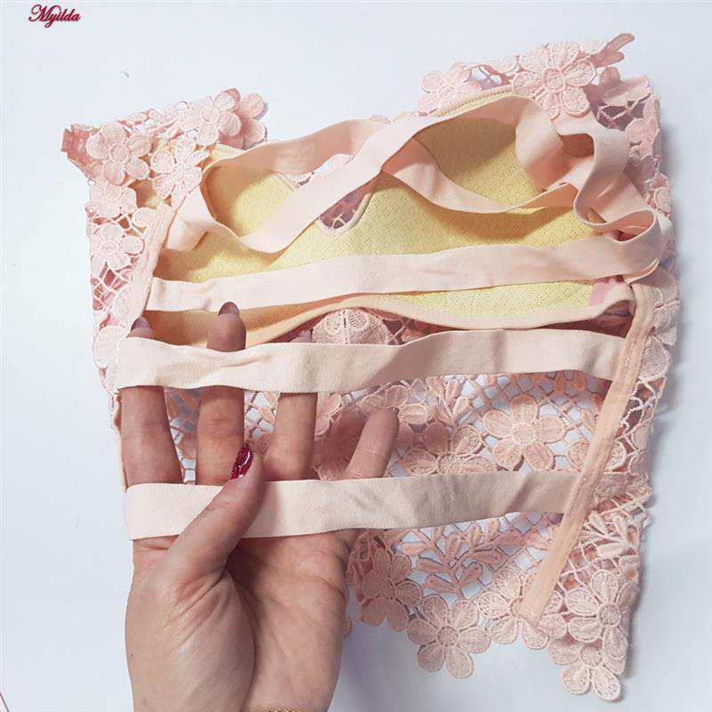 تاپ زنانه ماییلدا مدل گل گلی گیپوری کد 5474-1837